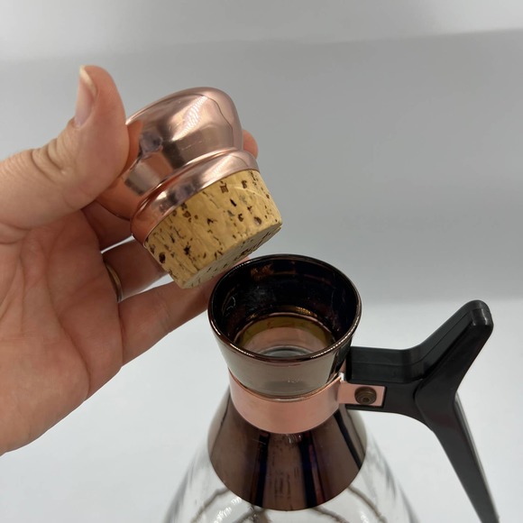 Vintage Glass Inland Carafe Coffee Warmer MidCentury Modern Lid & Stand Handle - Picture 5 of 8